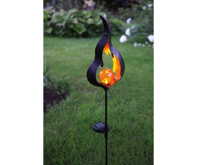Lampa solara Best Season, Flame, sticla, 17x13x85 cm