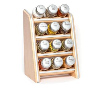 Set 12 recipiente cu condimente si suport suspendabil Silver Line Top Natural