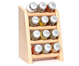 Комплект 12 съда с подправки и висяща поставка Compact High Natural