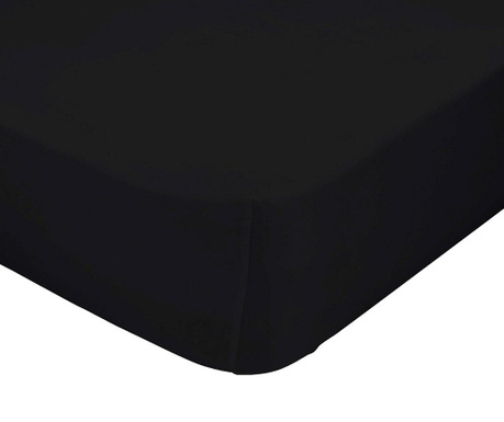 Σεντόνι κρεβατιού με λάστιχο Basic Black 160x200 cm