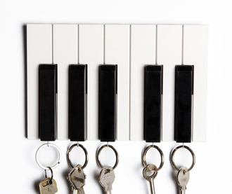 Комплект 5 ключодържателя и поставка за ключове Key Piano