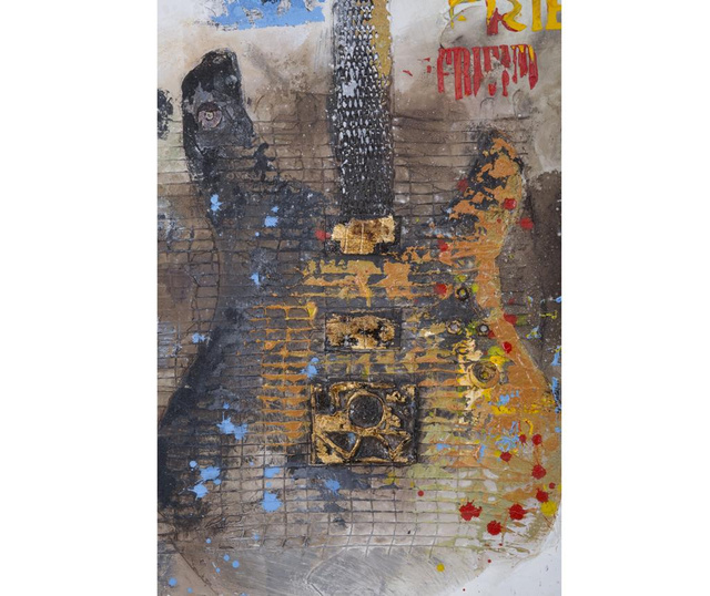 Tablou Mauro Ferretti, Guitar Art, canvas pictat manual, 90x120 cm