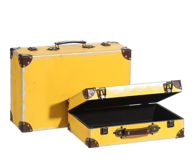 Set 2 cutii tip valiza Journey Yellow