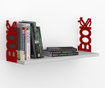 Polita Decormet, Books White Red, PAL melaminat, 72x20x20 cm, alb/rosu