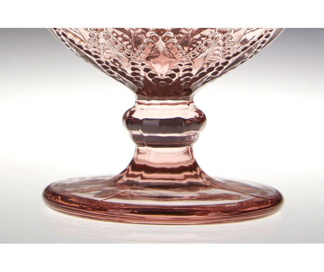 Set 2 cupe pentru desert Maison By Premier, Fleur Pink, sticla, roz, 250 ml