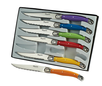 Комплект 6 ножа за печено месо Rainbow Laguiole