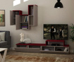 Set TV komoda i viseći element Tirtil Light Mocha Claret Red