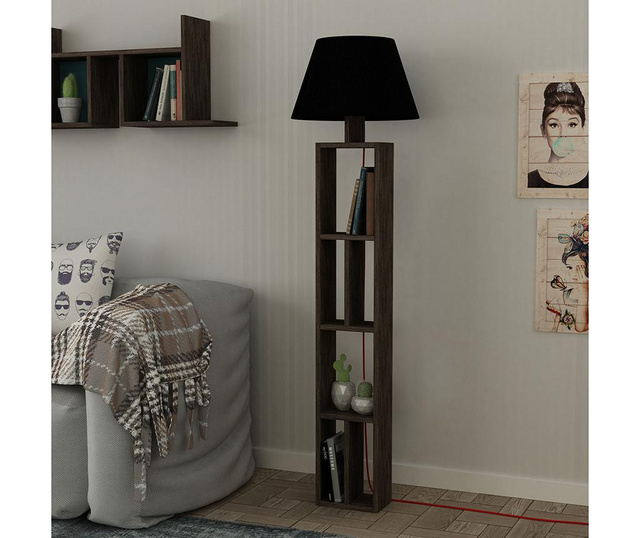 Lampadar Homitis, Giorno Dark Wenge Black, PAL melaminat, maro wenge/negru, 45x45x45 cm