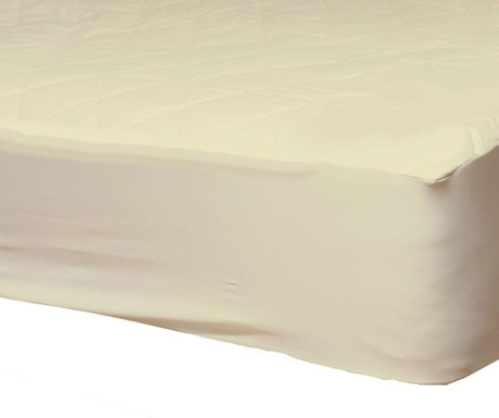 Cearsaf de pat cu elastic Dilios, Combed Ecru, bumbac jerseu, 90x200 cm