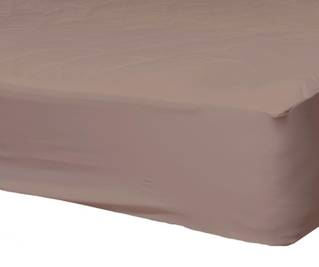 Cearsaf de pat cu elastic Dilios, Combed Brown, bumbac jerseu, 90x200 cm