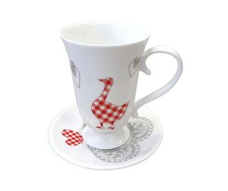 Set ceasca si farfurioara Romantic Duck