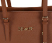 Geanta Beverly Hills Polo Club, Alva Tan, maro tan, piele ecologica Saffiano din polivinilin