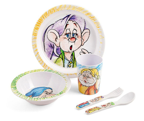 Комплект 5 детски прибора за хранене Dwarfs