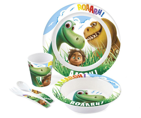 Комплект 5 детски прибора за хранене Dinosaurs