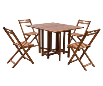 Set stol i 4 sklopive stolice za vanjski prostor Monterey