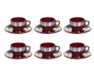 Сервиз 6 чашки и 6 чинийки Crockery Burgundy