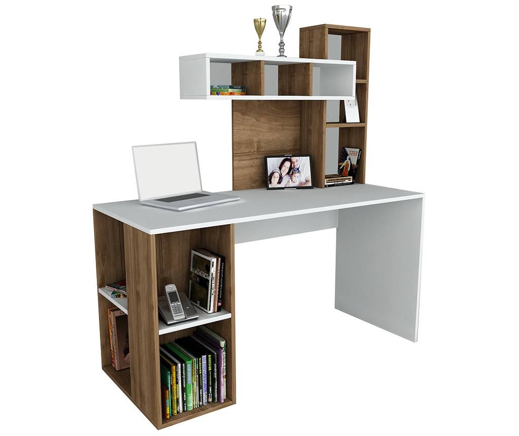 Radni stol Russell White Walnut