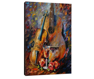 Πίνακας 3D Music and Wine 50x70  cm