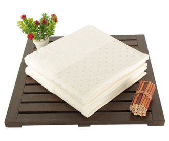 Zestaw 2 ręczników kąpielowych Polka Dots White 50x90 cm