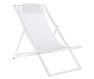 Scaun pliabil pentru plaja Bizzotto, Taylor White Tall, alb, 102x61x74 cm