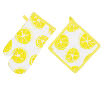 Комплект кухненска ръкавица и подложка за горещи съдове Lemony