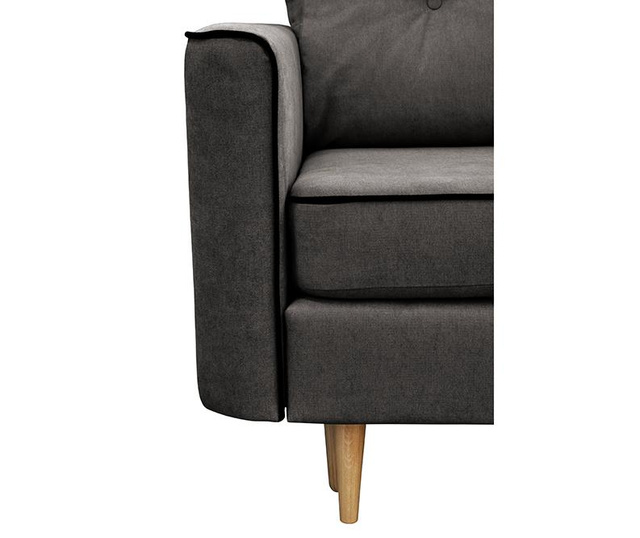 Desni kotni raztegljiv kavč Ladybird Dark Grey Black