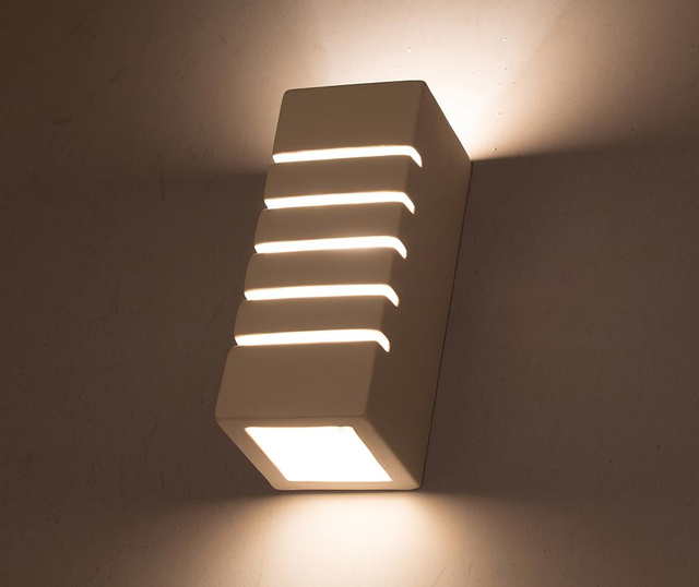 Aplica de perete Nice Lamps, Remo White, ceramica, 11x11x26 cm