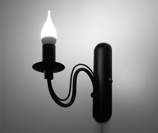 Aplica de perete Nice Lamps, Fiorano Black, otel, negru, 6x25x25 cm