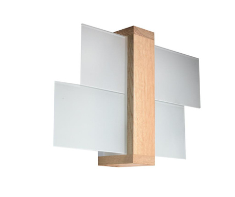 Aplica de perete Nice Lamps, Leda Duo Natural, lemn de pin, 43x12x30 cm