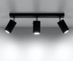 Lustra Nice Lamps, Etna Three Black, otel, negru, 45x8x15 cm