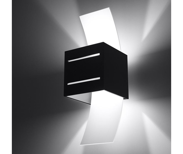 Aplica de perete Nice Lamps, Carlo Black, aluminiu, negru, 12x10x30 cm