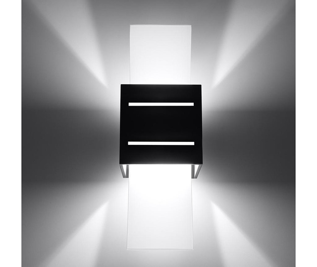 Aplica de perete Nice Lamps, Carlo Black, aluminiu, negru, 12x10x30 cm