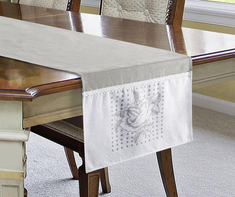 Bieżnik stołowy Annet White Grey 40x140 cm
