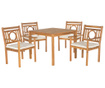 Set stol i 4 stolice za vanjski prostor Mendoza Brown Gliss