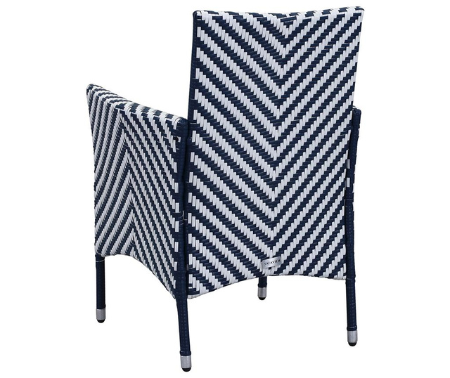 Комплект маса и 4 стола за екстериор Malaga Stripes Navy White