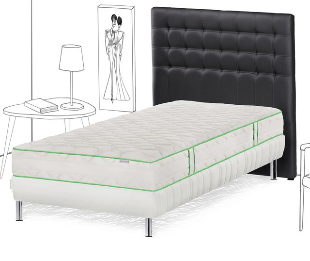 Set krevet, madrac i uzglavlje Coryphee Etoile Sylphide 90x190 cm