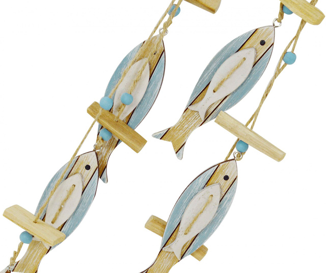 Viseći ukras Blue Wooden Fishes