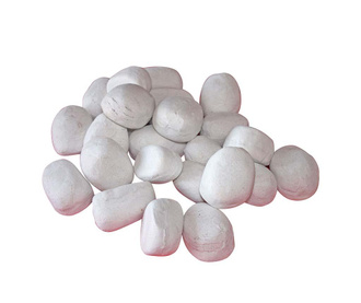 24 dekoracij za kamin Pebbles White