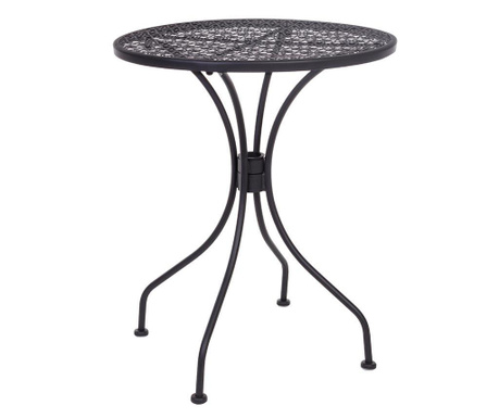 Masa pentru exterior Bizzotto, Jodie Dark Grey, otel cu invelis de vopsea pulbere, 60x60x71 cm, gri inchis