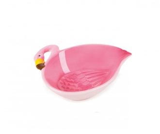 Bol Excelsa, Tropical Flamingo, ceramica, roz, 5x16x13 cm
