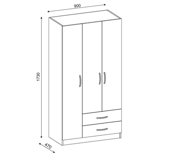 Dulap Furny Home, Diva, PAL melaminat, 90x47x173 cm