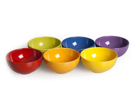 Set 6 boluri Excelsa, Trandy Multicolor, ceramica, 12x12x15 cm