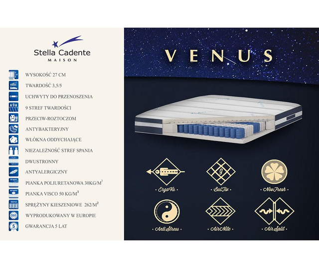 Set - 2 postelji, vzmetnica in posteljno vzglavje Venus Long Two Diamond 180x200 cm