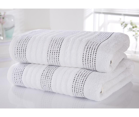 Zestaw 2 ręczników kąpielowych Spa White