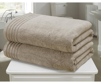 Set 2 kopalniških brisač So Soft Taupe 100x140 cm