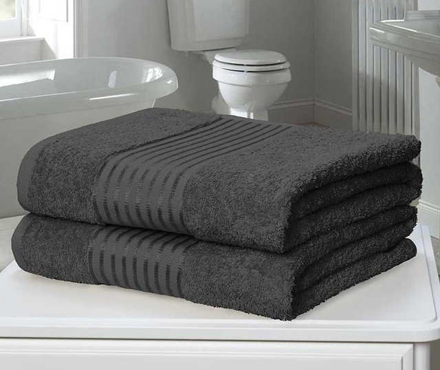 Set 2 kupaonska ručnika Windsor Grey 90x140 cm