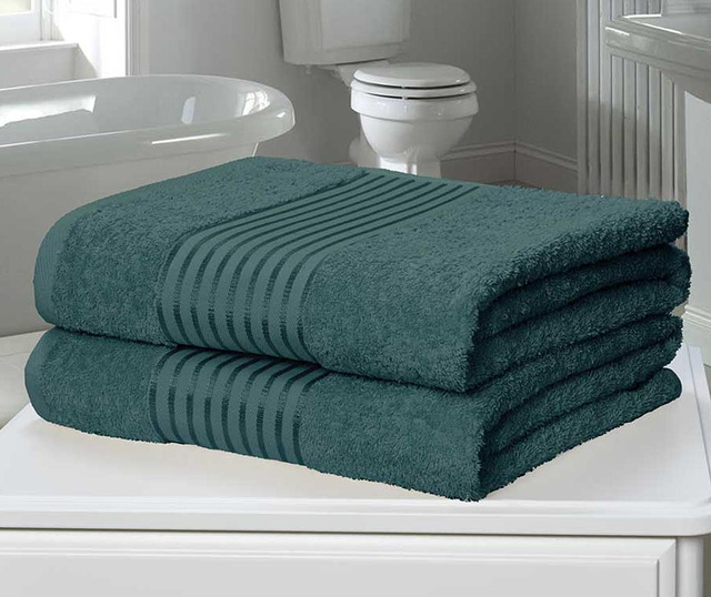 Set 2 kopalniških brisač Windsor Teal 90x140 cm