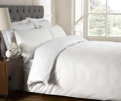 Cearsaf de pat cu elastic Brighton Hill, Brighton Hill Premium White, bumbac de inalta calitate, 180x200 cm