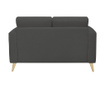 Canapea 2 locuri Alex Dark Grey Wooden Legs