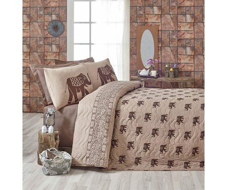 Pikowany zestaw na łóżko Single Elephant Brown